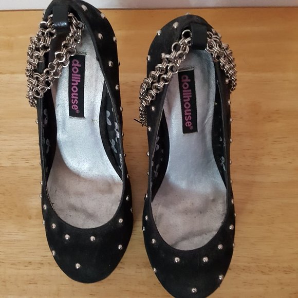 Dollhouse black velvet with metal polka dot chain Halloween - Picture 5 of 10